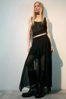 Юбка миди шифоновая асимметричная