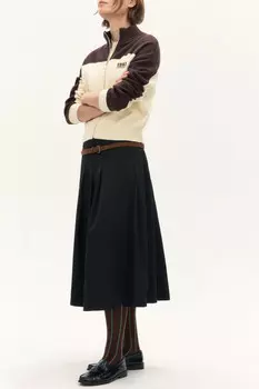 Юбка миди в складку с разрезом