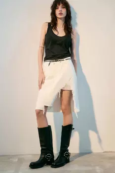 Юбка мини джинсовая рваная