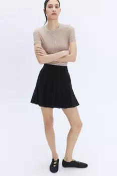 Юбка мини плиссированная с высокой посадкой