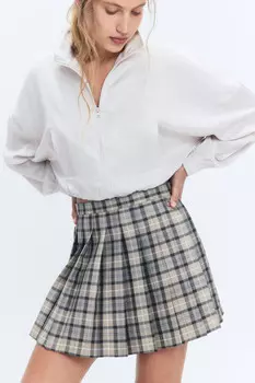 Юбка мини плиссированная в клетку