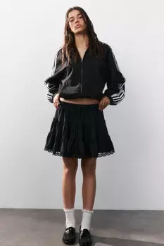 Юбка мини пышная с кружевом