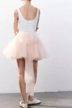 Юбка мини пышная с объемным бантом