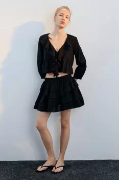 Юбка-шорты ажурная с воланами