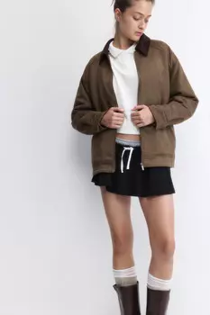 Юбка-шорты хлопковая с контрастным поясом