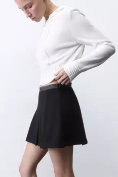 Юбка-шорты в складку с бельевым поясом