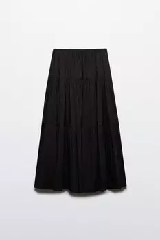 Юбка-трапеция макси с вареным эффектом