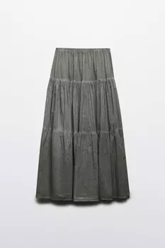 Юбка-трапеция макси с вареным эффектом