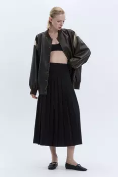 Юбка-трапеция миди плиссированная