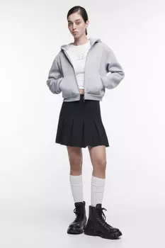 Юбка-трапеция мини в складку