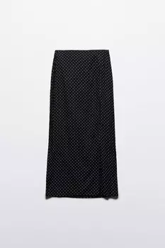 Юбка миди вискозная с разрезом