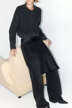 Кардиган-бомбер вязаный на молнии