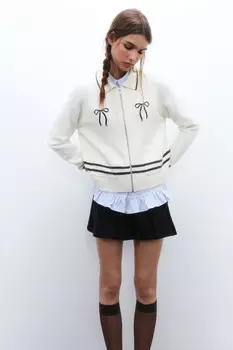 Кардиган на молнии с принтом