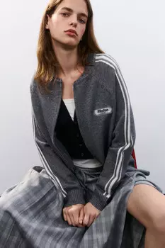 Кардиган на молнии с принтом