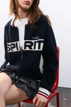 Кардиган на молнии с принтом