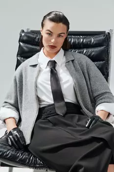 Кардиган на молнии с шерстью