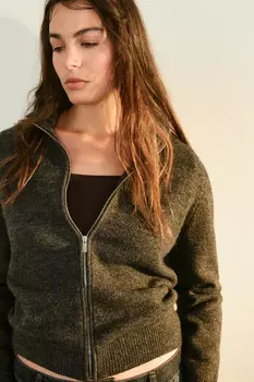 Кардиган на молнии с воротником-стойкой