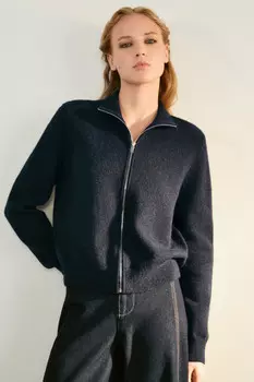 Кардиган на молнии с воротником-стойкой