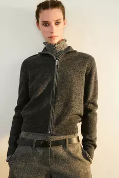 Кардиган на молнии с воротником-стойкой