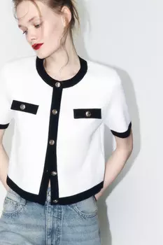 Кардиган на пуговицах с короткими рукавами