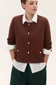 Кардиган на пуговицах с круглым вырезом