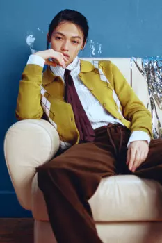 Кардиган на пуговицах с принтом аргайл