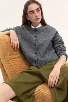 Кардиган на пуговицах с шерстью