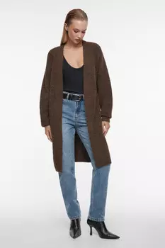 Кардиган oversize удлиненный шерстяной без застежки
