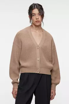 Кардиган oversize укороченный вязаный на пуговицах