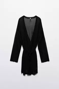 Кардиган с поясом пляжный из вискозы