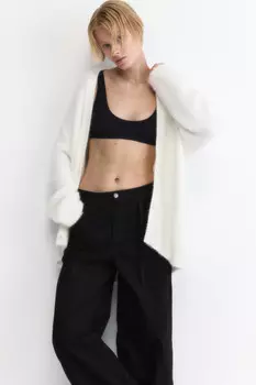 Кардиган удлиненный из пушистой пряжи