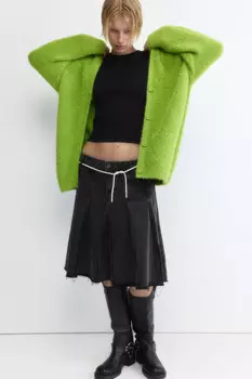 Кардиган удлиненный из пушистой пряжи