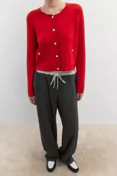 Кардиган укороченный вязаный на пуговицах