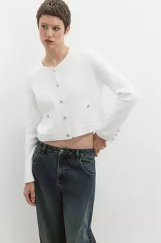 Кардиган укороченный вязаный на пуговицах