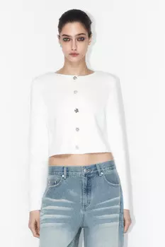 Кардиган вискозный укороченный на пуговицах