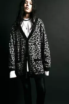 Кардиган жаккардовый с леопардовым принтом