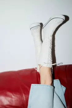 Кеды экстравысокие со шнуровкой и молнией