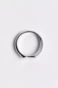 Кольцо гладкое серебристое с сердечком