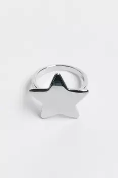 Кольцо серебристое со звездочкой