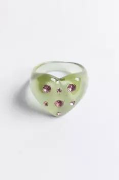 Кольцо полупрозрачное со стразами