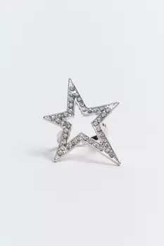 Кольцо в виде звезды со стразами