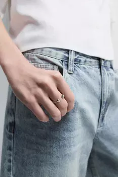 Кольцо серебристое в виде пирсинга