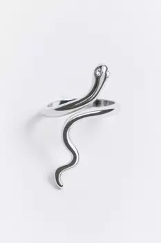 Кольцо в виде змеи со стразами