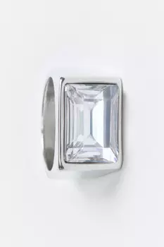 Кольцо широкое с кристаллом