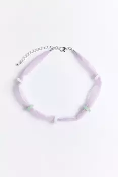 Колье из органзы с колечками