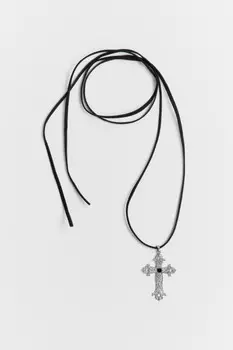 Колье-шнурок с подвеской в виде креста