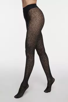 Колготки капроновые сетчатые с принтом