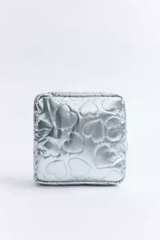 Косметичка стеганая с сердечками