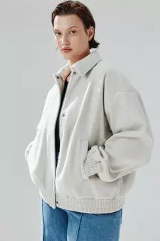 Куртка-бомбер из драповой ткани