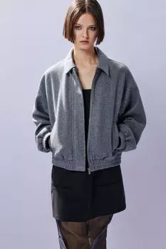 Куртка-бомбер из драповой ткани